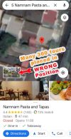 May restaurants have WRONG Google location